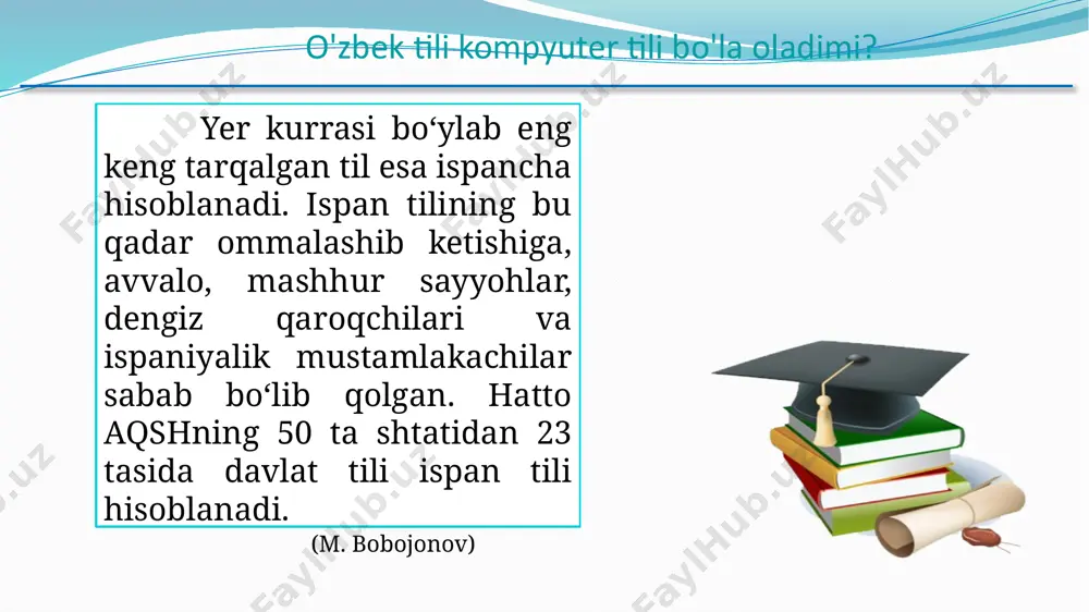 __________ _____________________ ______________________________________________________________________________________________________________________________________________________________________________________________________________________________________________________________________________________________ 5-topshiriq.”kakografiya”usuli quyidagi sms xabarni imlo jihatidan tuzatib yozing. yozishma madaniyati xususida o‘z munosabatingizni bildiring. nima deb o'ylaysiz sms va telegram yozishmalari kishi ruhiyatiga qanchalik ta'sir qiladi? sava! tuzumsan iwla qaley bugn oqwga borasami borsen maniyam bor qildrb qoy vawe iwm kop tezro javop yoz 6-topshiriq.tinglab tushunish:”fikrlar bahsi”usuli rasul hamzatovning „mening dog‘istonim“ asaridan olingan parchani o‘qing. muallif nima demoqchi? uning fikrlariga qo‘shilasizmi? belgiya. dunyo shoirlarining anjumani. turli mamlakat va turli millat shoirlari yig‘ilgan. men ham borman. hammasi o‘z xalqi, uning madaniyati, she’riyati haqida gapiradi. shunaqa vakillar ham bor edi: londonlik venger, parijlik eston, san-fransiskolik polyak... ne iloj, taqdir ularni o‘z ona yurtlaridan yiroqqa, necha tog‘-u dengizlardan nariga uloqtirgan bo‘lsa, ular gunohkormi? hammasidan meni bir shoir hayratga soldi. u shunday dedi:... uyga vazifa matndagi ajratib ko‘rsatilgan so‘zlarning izohini tayyorlang. quyidagi fikrga munosabat bildiring. shunaqa vakillar ham bor edi: londonlik venger, parijlik eston, sanfransiskolik polyak...________________________________________________________________________________________________________ image12.png image13.png image14.jpeg image15.jpeg image16.jpeg …
