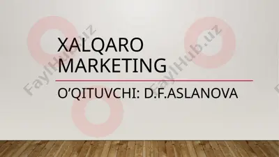 xalqaro marketing — PPTX