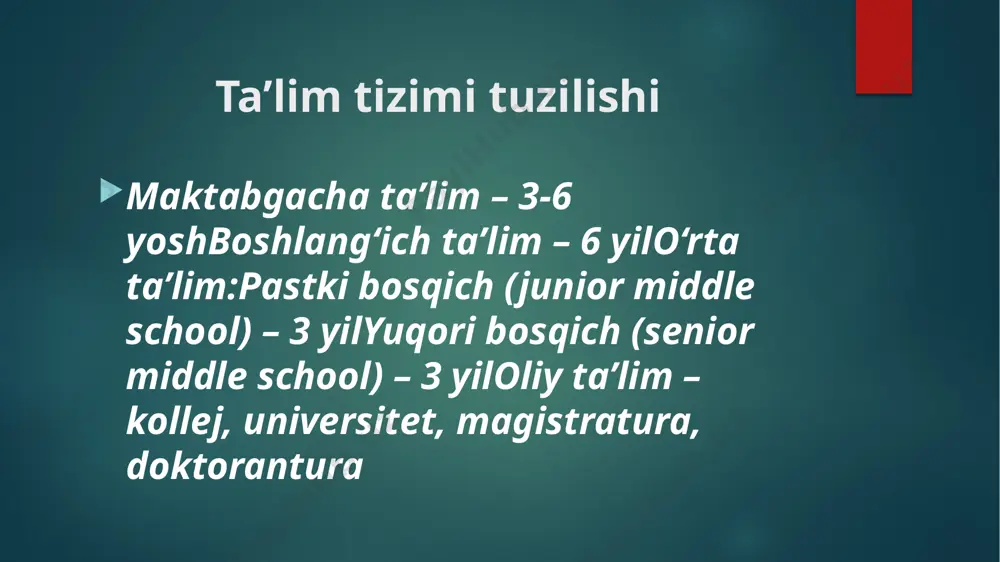 xitoy ta’lim tizimi: tuzilishi va xususiyatlari - Page 3
