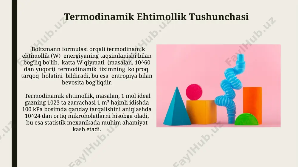 makro va mikro holatlar hamda termodinamik ehtimollik - Page 3