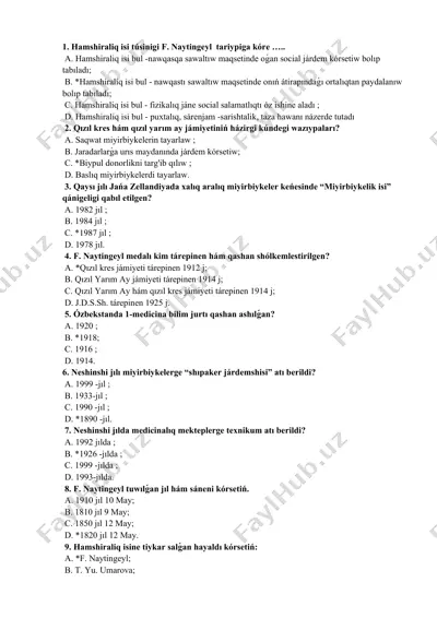 hamshiraliq isi haqida taqdimot — DOCX