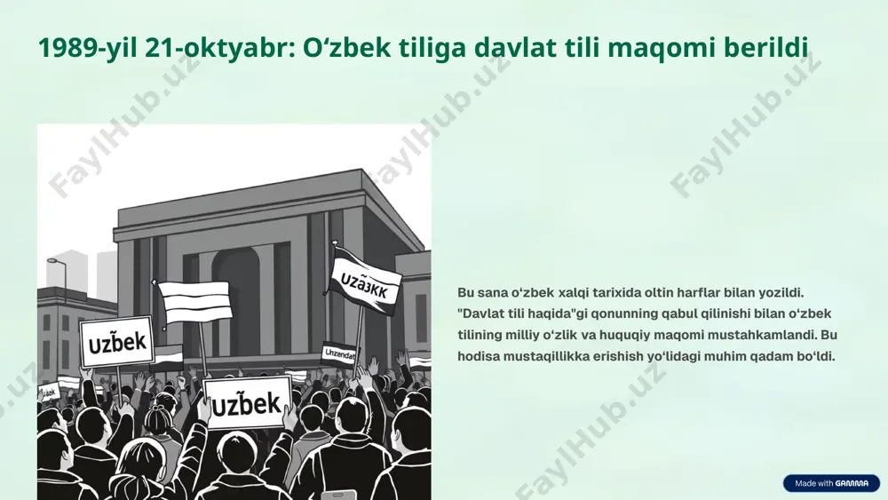 kafolatlaydi, uning himoyasi va rivojlanishini ta’minlaydi. ona tilimiz milliy o‘zligimizning poydevori til – milliy g‘urur, o‘ziga xoslik va merosimizning ajralmas qismi bo‘lib, kelajak avlodlar uchun muhim asosdir. ona tilining jamiyatdagi roli ona tili madaniyat, adabiyot va ta’limning asosi hisoblanadi. u milliy ruhni, qadriyatlarni va urf-odatlarni avloddan avlodga yetkazuvchi asosiy vositadir. buyuk shoir va yozuvchilarimizning ona tilida yaratilgan bebaho asarlari jahon adabiy xazinasida o‘zining munosib o‘rniga ega. alisher navoiy, zahiriddin muhammad bobur, abdulla qodiriy, gʻafur gʻulom kabi ijodkorlarning asarlari tilimizning naqadar boy va go‘zal ekanligini isbotlaydi. ona tilimizni asrash va rivojlantirish pedagoglar va o‘qituvchilarning mas’uliyati ular yosh avlodga tilni chuqur o‘rgatishda va unga muhabbat uyg‘otishda asosiy rol o‘ynaydi. rag‘batlantirish tizimi 2024-yildan boshlab ona tili va adabiyot o‘qituvchilariga 50% ustama to‘lanishi ularning mehnatini qadrlash va soha rivojiga hissa qo‘shish demakdir. doimiy rivojlanish o‘qituvchilarning kasbiy mahoratini oshirish, yangi metodologiyalarni joriy etish orqali til ta’limi sifati yaxshilanadi. ona tilining zamonaviy ahamiyati globalizatsiya sharoitida ona …