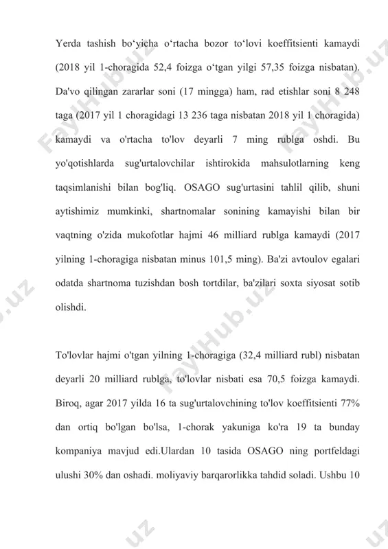 rossiya sug'urta bozori tahlili (2018 yil 1-choragi) - Page 4
