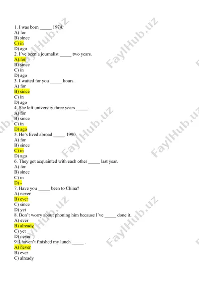 english grammar quiz — DOCX
