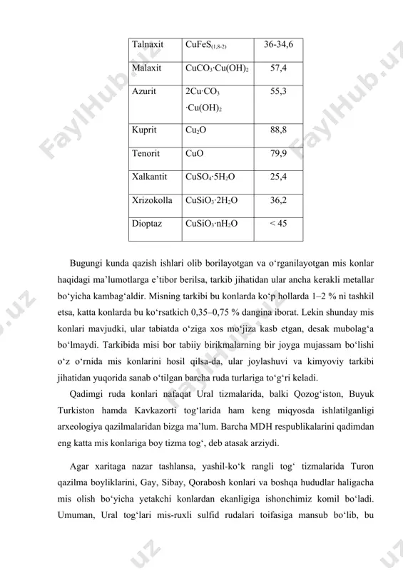 ma’lum.yer ostiga uning yadrosi tomon chuqur qazi​lib, namunalar olin​magan va juda ko‘p elementlar aniqlan​magan, biroq o‘tkazilgan uzoq yillik tajribalar shuni ko‘rsatadiki, yer shari​ning asosiy massasi og‘ir metal​lar hamda kremniy, aluminiy, mag​niy, temir va boshqa elementlardan iborat. shu kunga qadar bo‘lgan fikr va kitoblardan xulosa qiladigan bo‘lsak, yer sharining bir-biriga o‘xshamas modda va elementlari aralash​ma​si quyi​dagi qismlardan iborat: metalli, sulfidli, oksidli. sibir​lik ulug‘ olim akademik v.a.obruchev ma’lumotiga ko‘ra, yer har xil tar​kibli kimyo​viy element​lardan va ularning solishtirma og‘irligi tax​minan quyi​dagilardan tarkib top​gan (2.1-rasm) [11]. shuningdek, 2.2-rasmda yer qobig‘idagi kimyoviy elementlarning tarkibi foiz hisobida ko‘rsatilgan. 2.1-rasm. yer sektorining turli tarkibdagi qatlami va solishtirma og‘irligi. 2.2-rasm.yer qobig‘idagi kimyoviy elementlarning tarkibi, %. o2 – 47; si – 27,1; fe – 5; ca, na, k, mg – 11,2; hokazolar – 1,7. ushbu rasmdan ma’lumki, yer sharining ustki qismi, ya’ni yer qobig‘i, asosan, kisloroddan va yengil, rangli metallardan iborat. bunga asosiy sabab – necha million yillar …