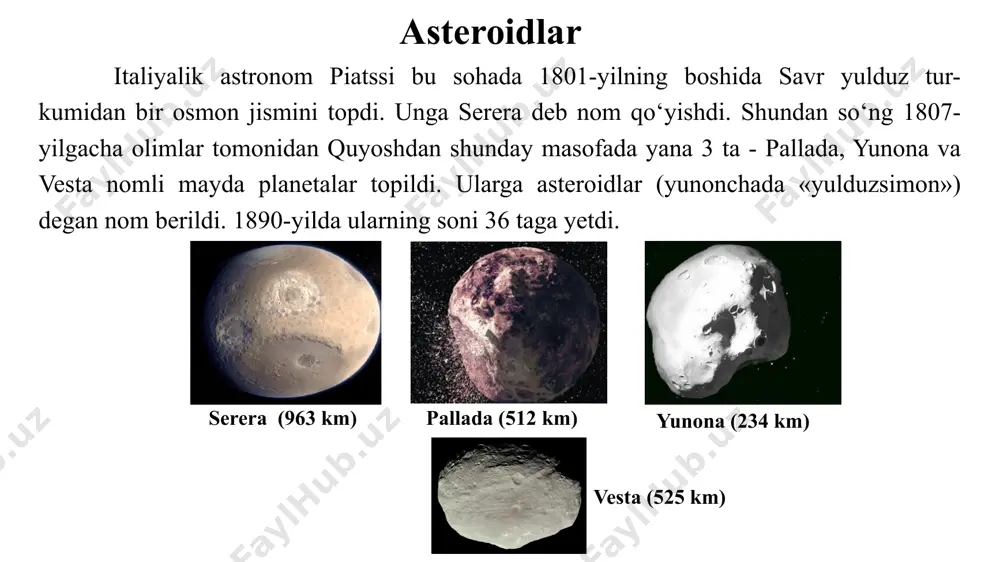 asteroidlar va mitti planetalar - Page 5