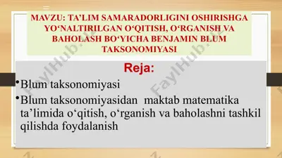 blum taksonomiyasi — PPTX