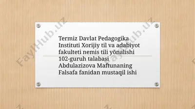 dunyoqarash va uning mohiyati — PPTX