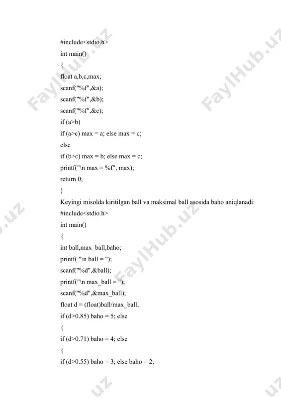 ko’p tarmoqlanishlar va variant tanlash operatorlari - Page 3