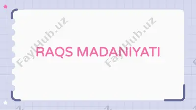 raqs madaniyati — PPTX