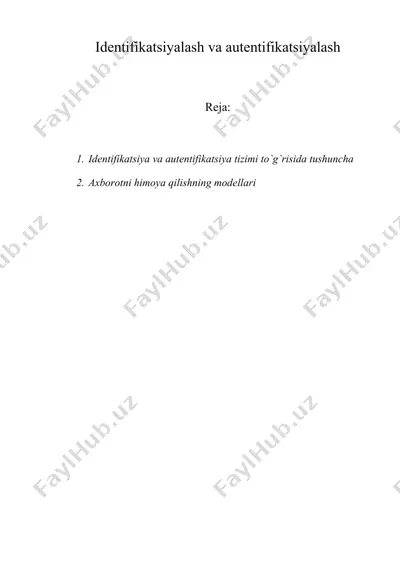 idеntifikаtsiyalаsh vа аutеntifikаtsiyalаsh — DOC