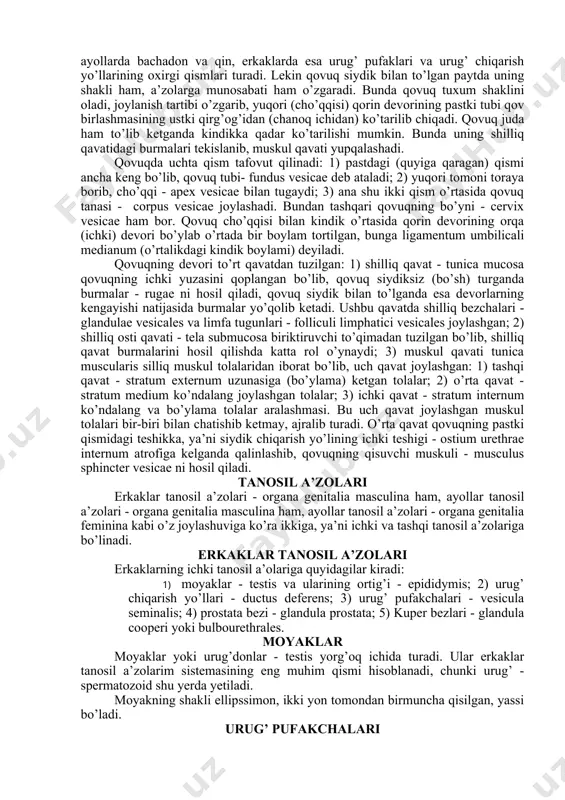 igining sababi, po’stloq moddaning yaxshi taraqqiy etmaganligidir. 2-3 yoshda buyrak yuzalari tekislanadi. chaqaloq buyragining uzunligi 4,2 sm, og’irligi 12 g keladi. 1 yashar bolaning buyragi nisbatan tez kattalashadi va 30-35 g og’irlikka ega bo’ladi. 3-5 yoshda buyrakning o’sishi sekinlashadi. so’ngra 5-9 yoshli bolalar buyragi yana o’sishda davom etadi va 15 yoshga yetganda 225-250 g ni tashkil etadi. buyraklar 16-19 yoshda ayniqsa yaxshi o’sadi. keyinchalik 40 yoshgacha asta-sekin kattalashib boradi va og’irligi 275-310 g ga yetadi. yangi tug’ilgan chaqaloqning buyragi kattalarga nisbatan pastroqda joylashgan bo’ladi. buyraklarning 50% pastki qutbi bir yildan keyin yonbosh suyagining qirrasiga yaqinlashadi, shu sababli ham buyrakni ushlab ko’rish mumkin. bolalar buyragining darvozasi kattalarnikiga o’xshash bo’lib, ko’pncha 2-bel umurtqasiga to’g’ri keladi. chap buyrak (ko’pincha 2/3 qismi) o’ng buyrakka nisbatan yuqorida joylashgan bo’ladi. buyrakning fibroz kapsulasi 5 yoshda yaxshi ko’rinadi. 10-14 yoshda esa tuzilishi jihatidan katta yoshdagi odamlar buyragiga o’xshaydi. yoshga qarab buyrakning patsga tushishi natijasida uning joylashishi ham …