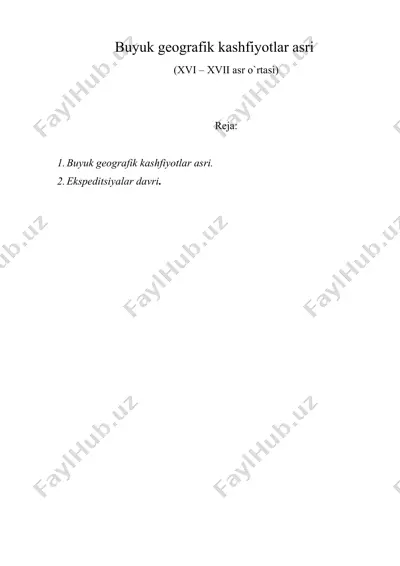 buyuk geografik kashfiyotlar asri — DOC