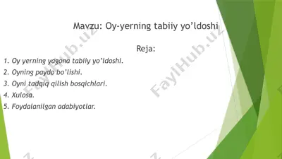 oy-yerning tabiiy yo’ldoshi — PPTX