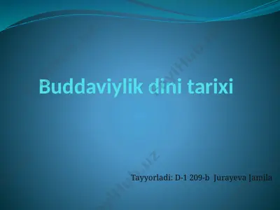 buddaviylilikning tarixi — PPTX