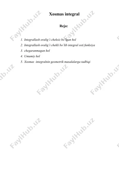 xosmas integral — DOC