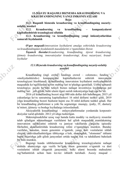 kraudsorsing va kraudfandingning yangi imkoniyatlari — DOC