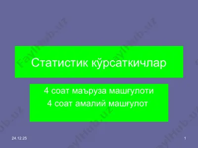 statistik ko'rsatkichlar — PPT