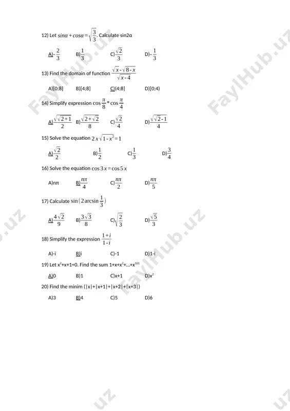 matematikadan 1-chi, 2-chi va 3-chi trimestr imtihon savollari to‘plami - Page 4