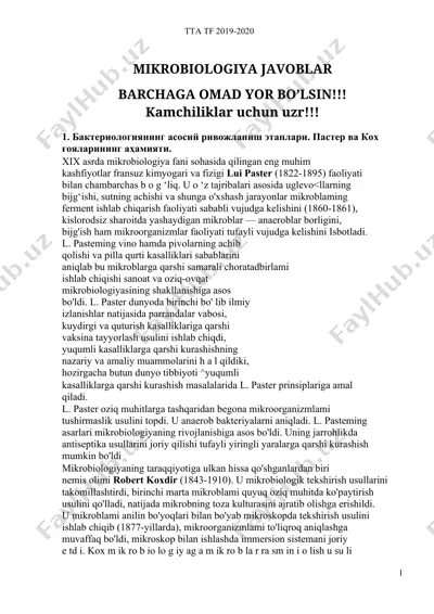 mikrobiologiya javoblar — DOCX