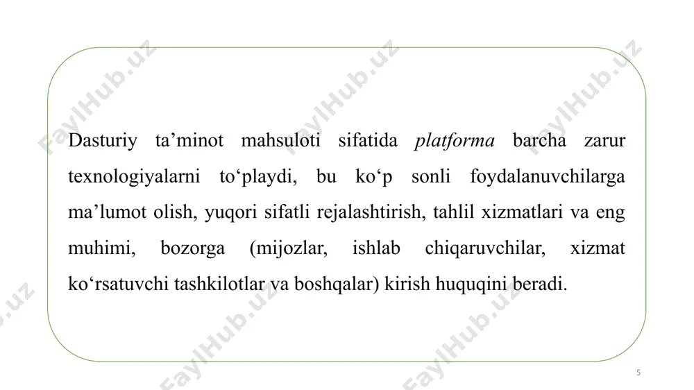 raqamli iqtisodiyotda platformalar o’rni va ahamiyati - Page 5