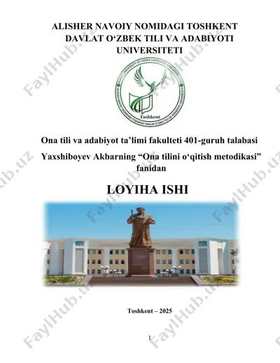 "ona tilini o‘qitish metodikasi" — DOCX