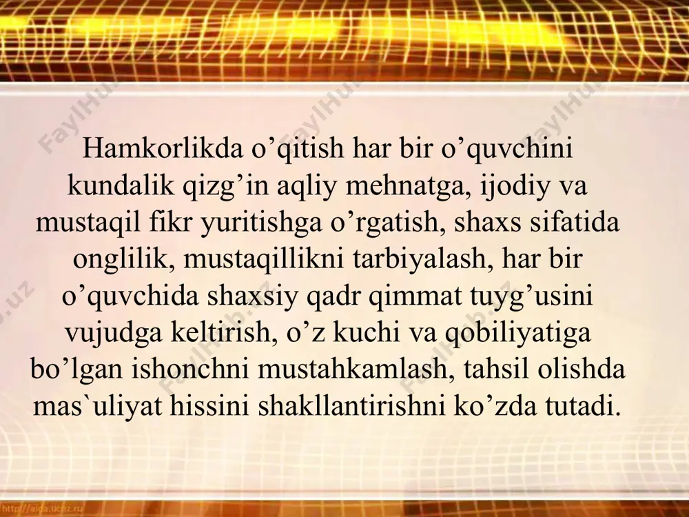 y bir biriga o’xshash. tadqiqotlarda aniqlanishicha bitta ishga kirishish uchun 23 daqiqa ketarkan brayn tressi metodlaridan agar sizni 6 oy umriz qolganda nima qilarding, 6 hafta qolgandachi, 6 kun 6 soat qolgandachi, va 6 daqiqa qolgandachi? ari metodikasi ko’pincha qilayotgan harakatlarimiz arini harakatiga o’xshatish mumkin, hech e’tibor qilganmisiz, ari uyga kirib qolsa g’ong’illab derazadan chiqishga urinadi, qayta qayta o’zini derazaga uradi, juda ko’p mehnat qialdi. biz ham shundaymzi samarasiz va notog’ri harakat qilamiz, natijaga erishishimiz qiyin bo’ladi. juda ko’p holatda quvvatimiz keraksiz emotsiyalarga sarflanar ekan. 85% ga yaqini o’qish va uqish haqida yodda qolgan ojizlik metodikasi amerikalik olim martin seligman “yodda qolgan ojizlik” eksperimentini o’tkazadi rohatlanishni ortga surish metodikasi you are diamond tuyg’ular metodikasi bugungi kun tuyg’ulari: hursandchilik, zavq, g’ayrat, xotrijamlik, jurat, mehr, shukur. kechagi kun tuyg’ulari: aybdorlik, qayg’u, xotirlar, qarg’ish, kechirmaslik, nega deb savol beraverish, o’zini ayblash. ertangi kun tuyg’ulari: kutish, umid, rejalashtirish, xavotir, qo’rquv. siz qaysi dunyoda yashaysiz? …