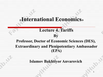 international economics — PPT