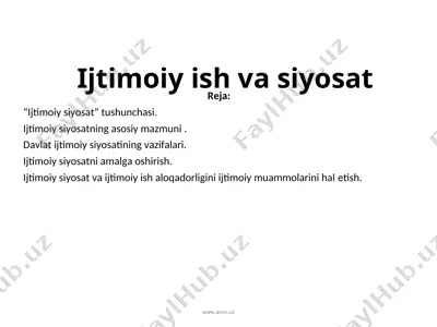 ijtimoiy ish va siyosat — PPT