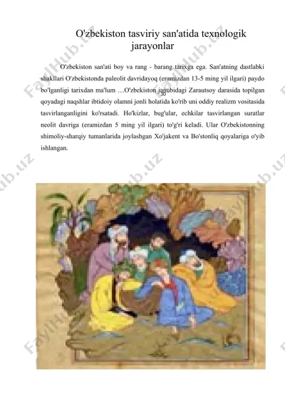 o'zbekiston tasviriy san'atida texnologik jarayonlar — DOC