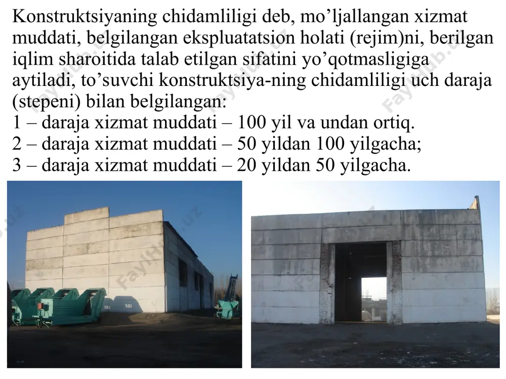 rini og’irlik tortish kuchidan foydalanish hollarida (aglomeratsiya fabrikasi, ximiya zavodi, tegirmon va boshqalar); – yengil oziq-ovqat, to’qimachilik korxonalarida; – ishlab chiqaradigan mahsuloti va yengil asbob-uskunalar bilan jihozlangan (radiotexnika, asbobsozlik va boshqa) korxonalar; – omborxonalar; ko’p qavatli binolarni sxemasi ko’p oraliqli bo’lib, o’rtadagi oraliqlarga, tabiiy yorug’lik kam talab qiladigan ikkinchi darajali ishlab chiqarishlar joylashtiriladi. ko’p qavatli binolarning ko’pincha birinchi qavatiga og’ir va katta hajmdagi jihozlar va agressiv oqava suv ajratadigan ishlab chiqarishlar joylashtiriladi. portlovchi, yong’in chiqish xavfi bo’lgan va havoga zaharli gaz ajratadigan ishlab chiqarishlar binoning oxirgi qavatiga joylash-tiriladi. sanoat korxonalarining ayrim tarmoqlariga ko’p qavatli binolarni yuqori qavatlarini turlarini yiriklashtirib qurish maqsadga muvofiq , chunki bu qavatni osma va ko’prikli kranlar bilan jihozlash mumkin. aralash qavatli binolar asosiy texnologik jarayoni gorizontal va vertikal bo’lgan korxonalarda qo’llanadi (ximiya sanoati va boshqalar). mashinasozlik, tekstil va oziq-ovqat korxonalari, chinni (forfor) zavodlarini bir va ko’p qavatli binolarga joylashtirish mumkin. qavatlarni sonini tanlash qurilish uchun berilgan …