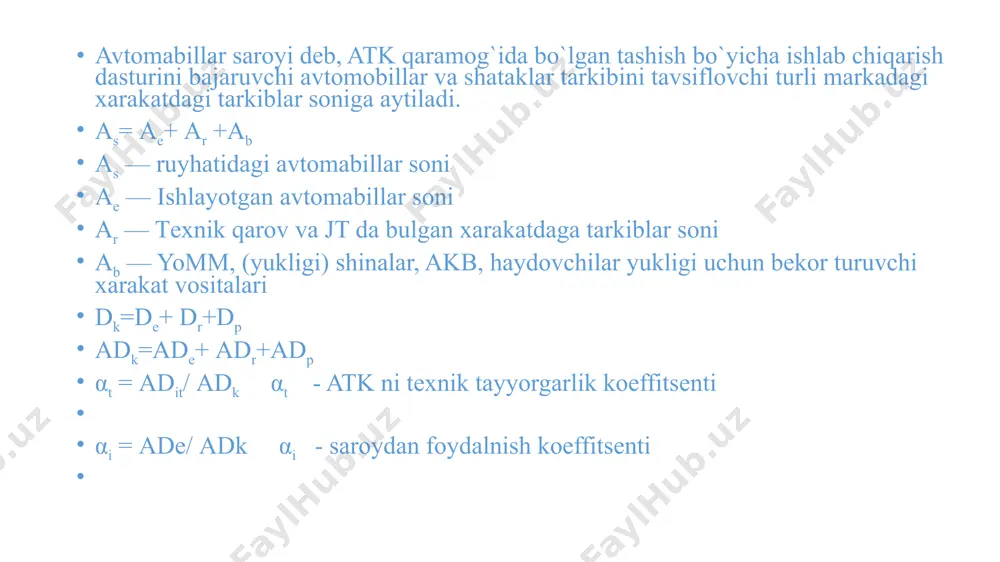lgan avtomobillardan foydalanish; mayda partiyali yuklarni oldindan yo’nalishlarga qarab guruhlash lozim. 3. transport vositasining ish rejimi. harakat tezliklari. transport vositalarini bosib o`tgan masofasi turlari. image1.png image2.png /docprops/thumbnail.jpeg