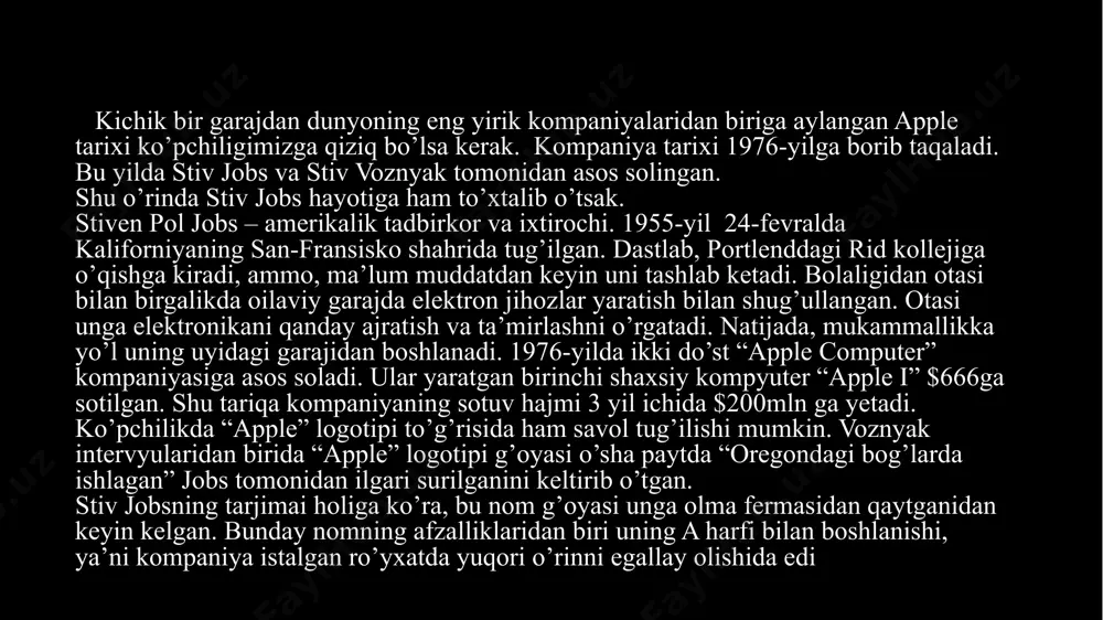 icha soddalashtirilgan. bundan tashqari, mac uchun kerakli hamma soft ishlab chiqilgan, xususan, windows foydalanuvchilarida bo'lmaydigan, butunlay ekskluziv dasturlar ham bor. windows haqida ham gaplashib olsak bo’ladi. ko'pchilik macbook ka windows qo'yib bo’lmaydi, deb adashadi. aslida esa apple kompyuterlarining hammasiga ikkinchi operatsion tizim sifatida windows ham qo'ysa bo'ladi. bundan tashqari, ipoint da mac sotib olgan odam o’sha yerning o’zida unda ishlashni ham o'rganishi mumkin. agar macos tizimini bilmasangiz bu xizmat yangi texnikani o'rganishingizga yordam beradi. xavfsizlik apple texnikasini biznesda ishlatishning eng asosiy vajlaridan biri – platformasining xavfsizligi bo'ladi. vositalarda saqlanadigan shaxsiy yoki korporativ ma'lumotingiz uchinchi shaxslar daxl qilishidan ishonchli himoya qilingan. ko'p imkoniyatlar oldindan ishlatib qo'yiladi, ba'zi funksiyalarni esa o'zingiz sozlab qo'yishingiz kerak. it ishlab chiquvchilardan boshlab savdo vakillarigacha amerika va yevropa kompaniyalarida apple vositalarining bo'lishi ko'pdan beri standart sanaladi. biznes bozor vakillari butun dunyoga tanilgan brend texnikasini soitb olish zarurat ekanini tushunishgan. ishda muvaffaqiyatga erishish uchun doim raqobatbardoshlikni saqlash, ish …
