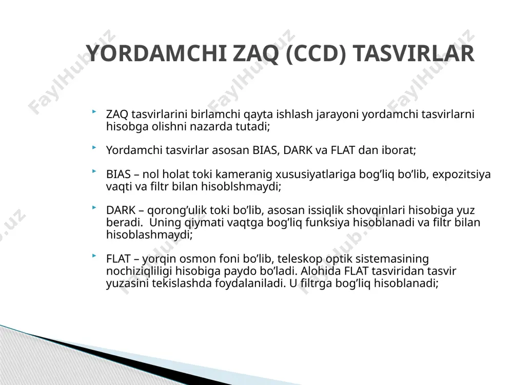 super flat ccdproc sozlanmalari ccdproc dan oldin va keyin ccdproc dan oldin ccdproc dan keyin noao > digiphot > daophot > daoedit fwhm va sigma ning qiymatini aniqlash qayta ishlanishi lozim bo’lgan tasvir da> disp komandasi orqali ds9 oynasiga yulkanadi; keyin da> daoedit komandasi yurgiziladi; qayta ishlash uchun tanlangan tasvirdagi o’rganilishi lozim bo’lgan yulduzlar ustuga sichqoncha ko’rsatgichi olib borilib, klaviaturadan a tugmachasi bosiladi; barcha kerakli ob’yektlar uchun bu operatsiya bajarilib bo’lingach, klaviaturadan q tugmachasini bosish orqali daoedit komandasi to’xtatiladi; ekranda esa tanlangan ob’tektlar uchun fwhm va sigma ning mos qiymatlari chiqadi; mos ravishda tanlangan barcha ob’yektlar uchun fwhm va sigma ning qiymatlaridan umumiy o’rtacha fwhm va sigma topiladi; ularning o’rtacha qiymati center komandasining datapar sozlanmasiga kiritilishi lozim. buning uchun daophot dan chiqib, apphot ga o’tiladi noao > digiphot > apphot center > datapar sozlanmasi instrumental magnitudalarni aniqlash center > datapar ga fwhm va sigma ning o’rtacha qiymati kiritilgach, ap> center …