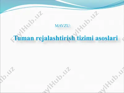 tuman rejalashtirish tizimi asoslari — PPTX