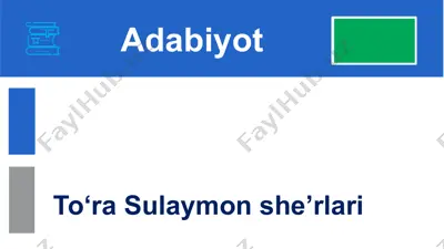 to‘ra sulaymon she’rlari — PPTX