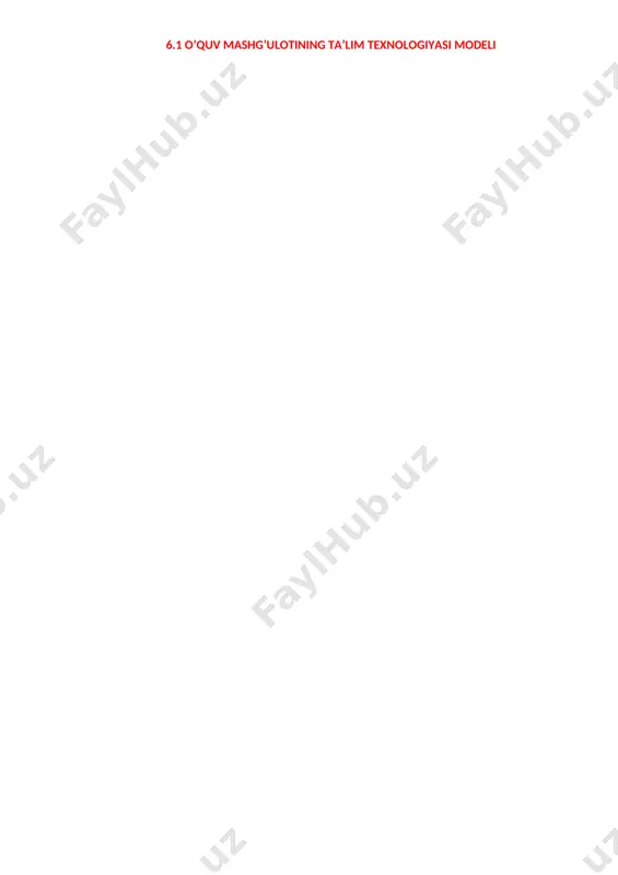 rish, “bbb” texnikasi, kichik guruhlarda ishlash metodi o’qitish vositalari yo’riqnomali texnologik xarita, kompyuter, proyektor, youtube kanali o’quv faoliyatini tashkil etish shakli “g’aroyib dunyo” va yer sayyorasi ta’limiy-didaktik o’yini” mavzusini kichik guruh va individual tashkil etiladi o’qitish sharoiti jihozlangan xona qaytar aloqaning usul va vositalari “g’aroyib dunyo” va yer sayyorasi ta’limiy-didaktik o’yini” mavzusida amaliy mashg’ulot, savol-javob, hisobot, reyting tizimi asosida baholash.. 6.2 o’quv mashg’ulotning texnologik xaritasi ish bosqichlarining vaqti faoliyat mazmuni o`qituvchi o`quvchi 1-bosqich o’quv mashgulotiga kirish (10 daqiqa) tashkiliy boshlanish 1. ta’lim oluvchilarni davomatini tekshiradi 2. ta’lim oluvchilarni “g’aroyib dunyo” va yer sayyorasi ta’limiy-didaktik o’yini”o’quv amaliyoti mashg’ulotiga tayyorgarligini nazorat qiladi 3. “g’aroyib dunyo” va yer sayyorasi ta’limiy-didaktik o’yini”o’quv amaliy mashg’ulotini rejasi, maqsad va kutilayotgan natijalar bilan tanishtiradi.(1-ilova) 4. amaliy mashg’ulotning baholash mezonlari bilan tanishtiradi (6-ilova) 5. xavfsizlik texnikasi qoidalariga amal qilishni eslatadi. mashg’ulotga tayyorgarlik ko’radilar. amaliyot vaqtida xavfsizlik texnikasi, sanitariya va gigiyena talablariga rioya qilinadi va o’quv jurnalining kerakl shakliga …