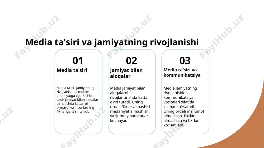 o'zini ifodalashida muhim rol o'ynaydi. media va madaniy munosabatlarning yaxshi o'zaro ahamiyati media va madaniy munosabatlarning yaxshi o'zaro ahamiyati, jamoat bilan aloqalar o'zaro tajribalar va fikrlar almashishga imkon beradi. mediya orqali ijtimoiy ko'rsatkichlar, madaniy almashishlar va obshchestvennye dvizheniya ko'proq tushunarli bo'ladi. photo by absolutvision on unsplash umumiy fikr almashishning media bilan bog'liq roli media kabi kommunikatsiya vositalari media, umumiy fikr almashishda ahamiyatli o'rin tutadi. u kommunikatsiya kanallarini o'rganish, tarqatish va aloqani mustahkamlashda yordam beradi. jamiyatga o'ziga xos mediya ta'siri mediyaning jamiyatga o'ziga xos ta'siri, insonlarning fikrlarini shakllantirish, madaniyat almashinishini kuchaytirish va ijtimoiy harakatlarni o'z ichiga oladi. umumiy fikr almashishning ahamiyati umumiy fikr almashish, jamiyatda demokratik jarayonlarni rivojlantirish, insonlarning fikrlarini ifodalash va ijtimoiy masalalarga chet el tushunuvini kuchaytirishda muhim ahamiyatga ega. media asosida umumiy fikr almashishning tarixiy o'rnalishi 1 tarixiy media vositalari tarixiy media, kitoblar va gazetalar orqali odamlarning fikrlarini almashishda katta rolni o'z ichiga olgan vositalardir. 2 radio va televiziyalar …