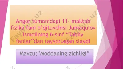 slayd - "moddaning zichligi" — PPTX