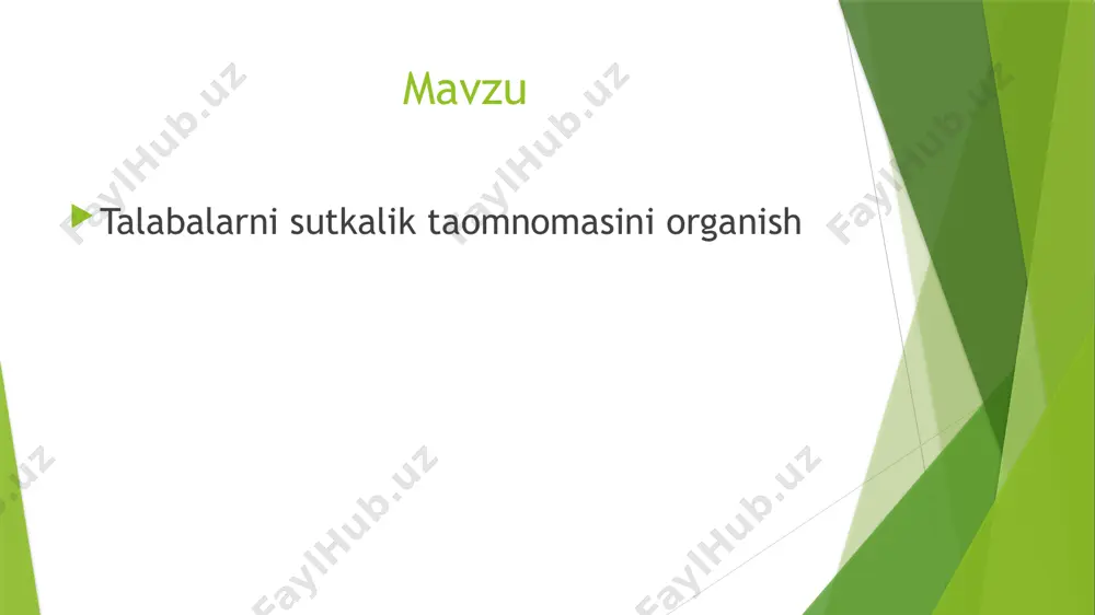 atlanish madaniyati va gigiyenasi ham muhim ahamiyat kasb etadi. to‘g‘ri taomlanish tartibi, oziq-ovqatning sifati, iste’mol vaqtining muvofiqligi organizm faoliyatini barqarorlashtiradi. tadqiqotlar shuni ko‘rsatadiki, me’yordagi va tartibli ovqatlanish darslarda diqqatni jamlash, stressga chidamlilik, va umuman hayotiy faoliyat ko‘rsatkichlarini yaxshilaydi. sog‘lom ovqatlanish inson salomatligini ta’minlovchi asosiy omillardan biridir. ayniqsa, sutkalik taomnomani ilmiy asosda tuzish – bu organizmning normal faoliyat yuritishi, energiyaga bo‘lgan ehtiyojini qoplash va kasalliklarning oldini olishda muhim rol o‘ynaydi. talabalar uchun tuziladigan ratsion ularning yoshiga, jismoniy va aqliy faolligiga, hayot tarzi va individual ehtiyojlariga mos bo‘lishi lozim. sutkalik taomnomani tuzishda birinchi navbatda organizmga zarur bo‘lgan asosiy ozuqa moddalari – oqsil, yog‘, uglevodlar va ularning kunlik me’yori hisobga olinadi. oqsillar tana hujayralarining qurilishi va tiklanishida, yog‘lar esa energiya zaxirasi va issiqlik ta’minotida, uglevodlar esa asosiy energiya manbai sifatida xizmat qiladi. shu bilan birga, ovqat tarkibida yetarli miqdorda vitaminlar va mineral moddalar bo‘lishi zarur. talabalarning sutkalik taomnomasini samarali tahlil qilish uchun, eng …