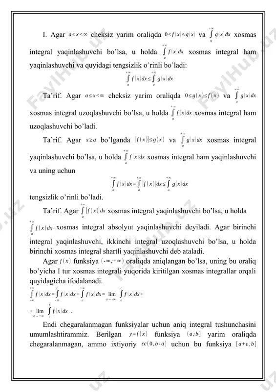 aniq integral. xosmas integrallar - Page 5