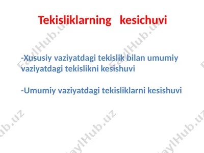 tekisliklarning kesichuvi — PPTX