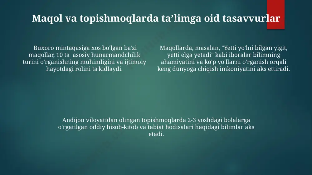 xalq ogʻzaki ijodida tarbiya masalalrining yoritilishi - Page 4
