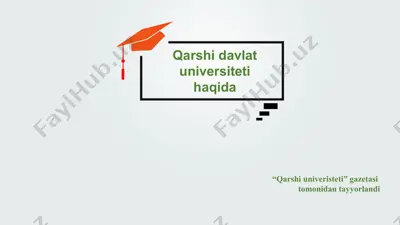 qarshi univeristeti gazetasi — PPTX