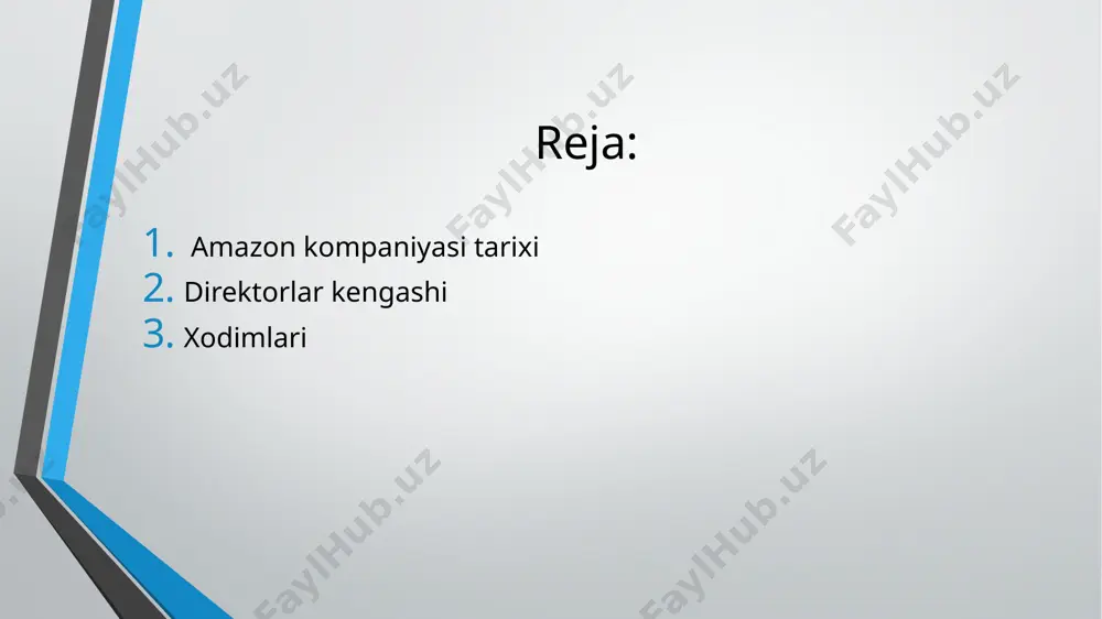ternet-kompaniya hisoblanadi. bu amerika qo'shma shtatlarida ikkinchi yirik xususiy ish beruvchi va dunyodagi eng qimmatbaho kompaniyalardan biri. amazon 1994-yil iyulda vashingtonning bellevue shahrida jeff bezos tomonidan tashkil etilgan. kompaniya dastlab kitoblar uchun onlayn bozor sifatida boshladi, lekin keyinchalik elektronika sotish uchun kengaytirilgan, dasturiy ta'minot, video o'yinlar, kiyim, mebel, oziq-ovqat, o'yinchoqlar, va zargarlik. 2015-yilda amazon walmartni bozor kapitalizatsiyasi bo'yicha aqshdagi eng qimmatbaho do'kondor sifatida ortda qoldirdi. 2017 da amazon butun oziq-ovqat bozorini 13.4 milliard aqsh dollariga sotib oldi, bu amazonning g'isht va ohak sotuvchisi sifatida mavjudligini ancha oshirdi.[18] 2018-yilda bezos o'zining ikki kunlik yetkazib berish xizmati amazon prime dunyo bo'ylab 100 million obunachidan o'zib ketganini ma'lum qildi. amazon yuklamalar va amazon prime video, amazon, uning musiqa orqali video, musiqa va audiokitoblar hamda oqim, va audio filiallarning tarqatadi. amazon, shuningdek, nashriyot, bir qo'l, amazon nashriyoti, kino va televideniye studio, amazon studios, va bulut hisoblash bir yordamchi, amazon internet xizmatlari bor. bu kindle …