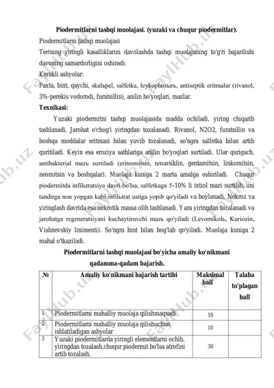 piodermitlarni tashqi muolajasi — PDF