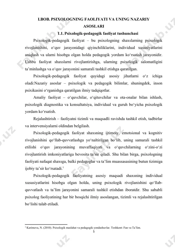 a xos xususiyatlarga ega. bu xususiyatlar uning mezon va tushunchalari tizimida o‘z aksini topadi. ijtimoiy pedagogika mezonlarini ko‘rib chiqishda avval biz pedagogika mezonlarini ajratamiz. u (pedagogika) boshqa fanlardan nimani o‘zlashtirganini, qaysi mezonlar asl o‘ziniki ekanligini ko‘rib chiqamiz. so‘ng u boshqa fanlardan nimani o‘zlashtirganini va qaysi tushunchalar o‘zinikiligini bilish uchun pedagogika mezonlarini ijtimoiy pedagogikaga loyihalashtiramiz. ma’lumki, pedagogika boshqa fanlar tushunchalarini o‘zlashtiradi va ulardan keng foydalanadi, masalan, “shaxs”, “rivojlanish”, “faoliyat”, “sotsializatsiya (ijtimoiylashuv)”, “jamiyat”. uning asl mezonlari “tarbiya”, “ta’lim” va “o‘qitish” hisoblanadi. hozirgi kunda shuningdek, umumqabul qilingan “pedagogik faoliyat” mezoni ham kiradi. ijtimoiy pedagogika mezonlariga “ijtimoiy pedagogik faoliyat”, “ijtimoiy ta’lim” va “ijtimoiy tarbiya” kiradi. pedagogik faoliyat – ta’lim va tarbiya orqali ijtimoiy madaniy tajribani berishga yo‘naltirilgan kasbiy faoliyat turidir. bu faoliyat ta’lim standartlari, o‘quv rejalari, dasturlari bilan belgilanadi.[footnoteref:2] [2: ismoilov, m. (2011). pedagogik psixologiya: nazariya va amaliyot. toshkent: fan.] ijtimoiy pedagogik faoliyat bolaga ijtimoiylashuvi jarayonida (bolaning jamiyatga “kirishi”) yordam ko‘rsatishga qaratilgan kasbiy faoliyat …