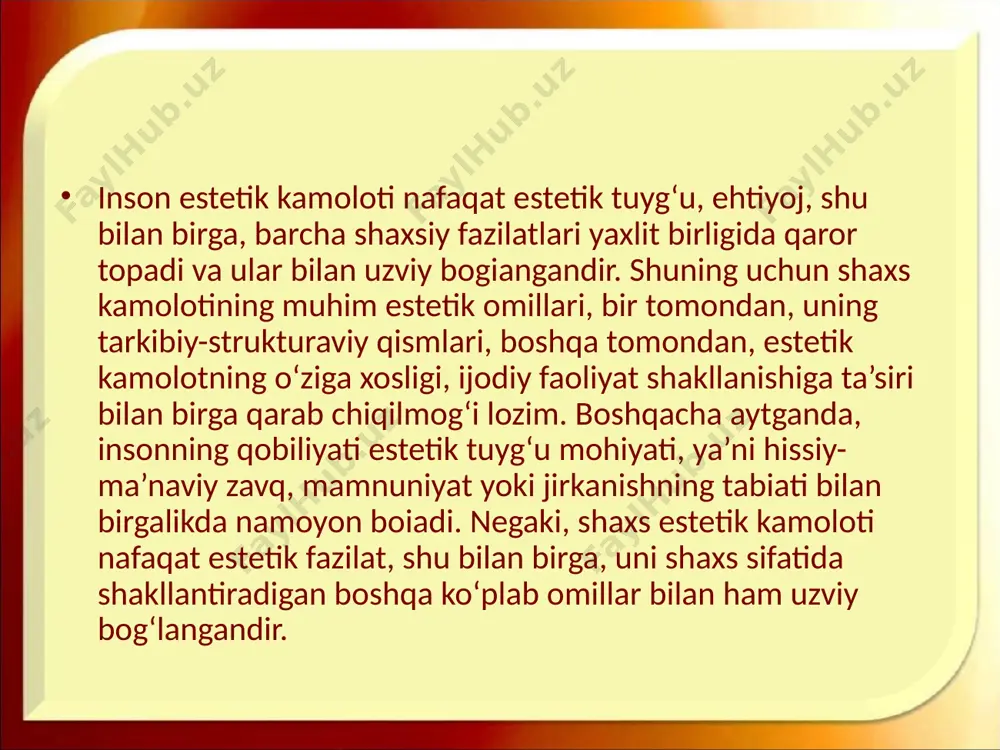 ma’naviy olamida bo‘shliq vujudga kelmasligi uchun ulaming qalbi va ongida sog‘lom hayot tarzi, milliy va umummilliy qadriyatlarga hurmat-ehtirom tuyg‘usini shakllantirishga ehtiyoj sezilmoqda. image2.jpeg image3.gif image4.gif image5.jpeg image1.jpeg /docprops/thumbnail.jpeg
