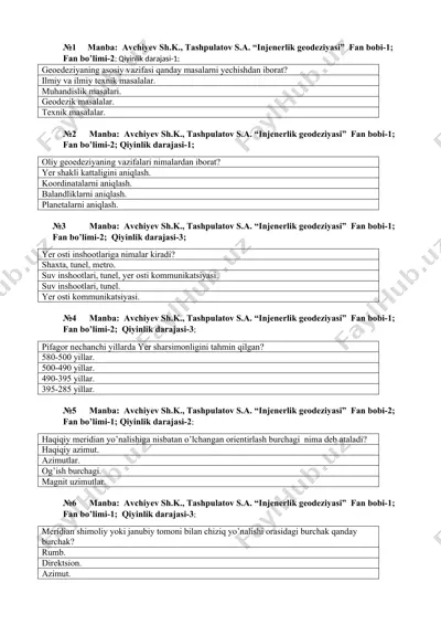 injenerlik geodeziyasi — DOC