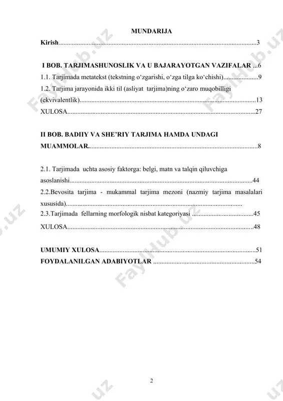. holbuki, biz ma’naviyatimizni yuksaltirish, yoshlarimizni milliy va umuminsoniy qadriyatlar ruhida kamol toptirishga intilayotgan ekanmiz, hech qachon o‘z qobig‘imizga o‘ralashib qolmasligimiz kerak. qisqacha aytganda, boshqa sohalar qatori adabiyot sohasida ham xalqaro aloqalarni kuchaytirish zarur. qaysi mamlakatda bizning adabiyotimiz, ma-daniyatimiz, qadriyatlarimizga hurmat bilan qarashadi, xorijdan biz nima-larni o‘rganishimiz mumkin va, o‘z navbatida, ularga nimalarni taqdim eti-shimiz mumkin - bugun bu masalalar xalqaro maydonda o‘zligimizni namo-yon etishda katta ahamiyatga ega ekanini doimo yodda tutishimiz lozim. men bu borada g‘arb bilan birga sharq mamlakatlari bilan aloqalarni kuchaytirishni tavsiya etgan bo‘lardim. bunday ijodiy hamkorlik aloqalarini bog‘lashda albatta o‘zaro tenglik, hurmat va samimiyat g‘oyat zarur. [footnoteref:1]1 [1: 1 каримов и.а. адабиётга эътибор — маънавиятга, келажакка эътибор. тошкент — “ўзбекистон”.2009. б. 32-33.] tarjimachilik uzoq tarixga ega bo‘lsa ham, u fan sifatida endigina shakllana boshladi. o‘zbek adabiyotshunosligida tarjima amaliyoti, nazariyasi, uning madaniyatimiz tarixidagi roli, badiiy mohiyati kabi masalalarni yoritish ancha jonlanib ketdi. respublikamiz olimlaridan j. sharipov, sh. …